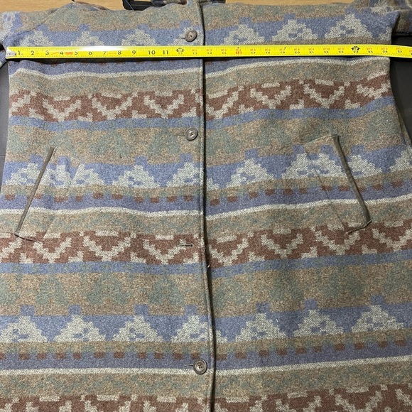 Long Vintage Woolrich Southwestern Coat Aztec Blanket Warm - Picture 5 of 9
